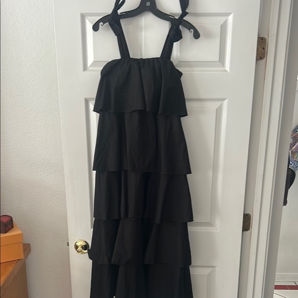 Festive Black Tiered Dress